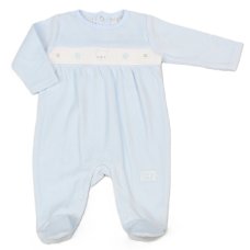 M15965: Baby Boys Smocked Velour All In One (0-9 Months)